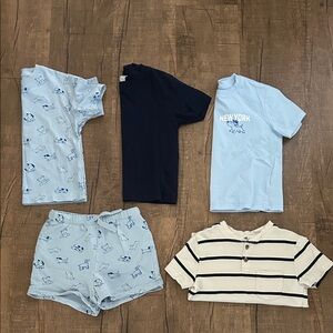 H&M Light Blue & Navy Kids Tee Set Size 3T & 4T